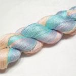 Siberian Pearl 600 – Mulberry silk fingering weight hand dyed yarn – Gradient yarn – Tropical Dawn Siberian Pearl 600 – Tropical Dawn