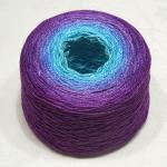 Siberian Pearl 600 – Mulberry silk fingering weight hand dyed yarn – Gradient yarn – Turquoise to Purple Siberian Pearl 600 – Turquoise to Purple